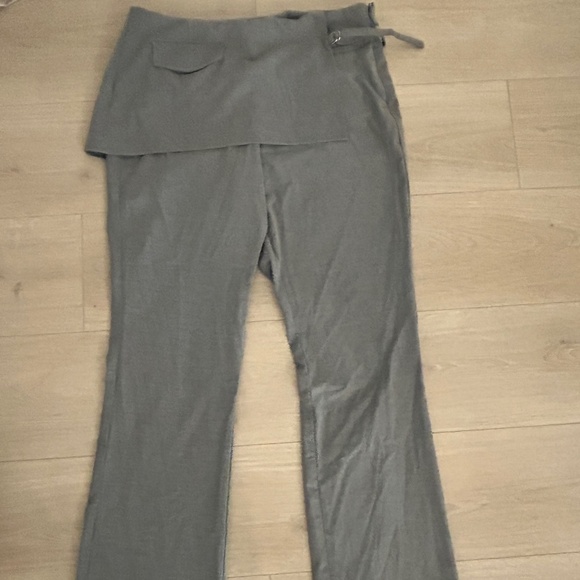 Medium Women's - Wild Fable Women's Mid Rise Flare Skirt Trousers Light Gray - Picture 1 of 5